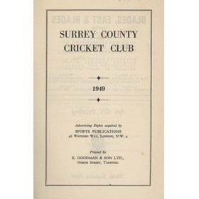 SURREY COUNTY CRICKET CLUB HANDBOOK FOR 1949