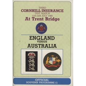 ENGLAND V AUSTRALIA 1985 3RD TEST (TRENT BRIDGE) CRICKET PROGRAMME