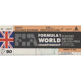 BRITISH GRAND PRIX 1990 ORIGINAL TICKET