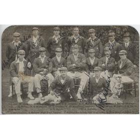 AUSTRALIA 1921 SIGNED CRICKET POSTCARD