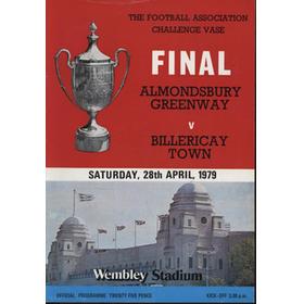 ALMONDSBURY GREENWAY V BILLERICAY TOWN 1979 (CHALLENGE VASE FINAL) FOOTBALL PROGRAMME