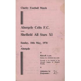 ABERGELE CELTS FC V SHEFFIELD ALL STARS XI (CHARITY MATCH) 1969-70 FOOTBALL PROGRAMME
