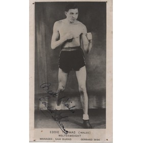 EDDIE THOMAS (WALES) SIGNED BOXING PHOTOGRAPH