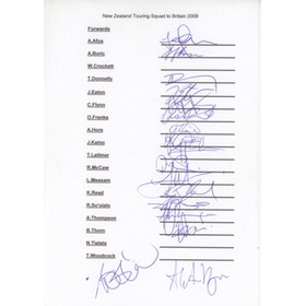 NEW ZEALAND 2009 (TOUR TO EUROPE) RUGBY UNION AUTOGRAPHS