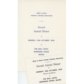 BERKS & BUCKS F.A. DINNER MENU 1976 - SIGNED BY JOE MERCER & OTHERS