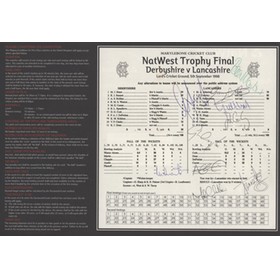 DERBYSHIRE V LANCASHIRE 1998 (NATWEST TROPHY FINAL) SIGNED CRICKET SCORECARD