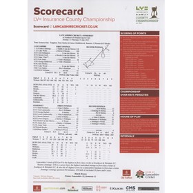 LANCASHIRE V SOMERSET 2022 SIGNED CRICKET SCORECARD - JENNINGS 318