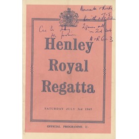 HENLEY ROYAL REGATTA 1965 OFFICIAL PROGRAMME