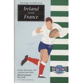 IRELAND V FRANCE 1991 RUGBY UNION PROGRAMME