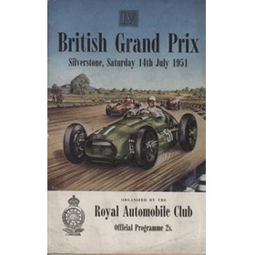 BRITISH GRAND PRIX 1951 OFFICIAL MOTOR RACING PROGRAMME