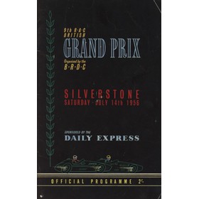 BRITISH GRAND PRIX 1956 MOTOR RACING PROGRAMME