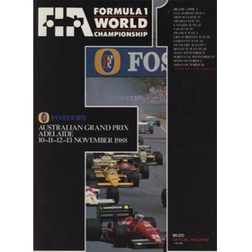 AUSTRALIAN GRAND PRIX 1988 MOTOR RACING PROGRAMME
