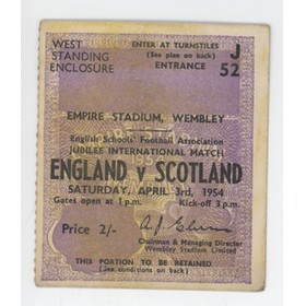 ENGLAND V SCOTLAND 1954 FOOTBALL TICKET