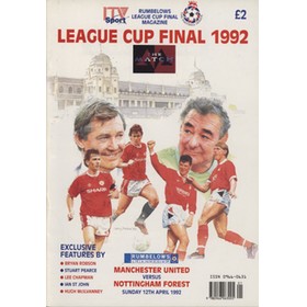 MANCHESTER UNITED V NOTTINGHAM FOREST 1992 (RUMBELOWS LEAGUE CUP FINAL) FOOTBALL MAGAZINE