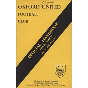 OXFORD UNITED  FOOTBALL CLUB OFFICIAL HANDBOOK 1962-63