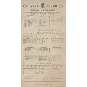 ENGLAND V WEST INDIES 1950 (LORD