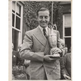 HENRY COTTON 1937 SIGNED GOLF PHOTOGRAPH