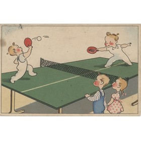 HUNGARIAN TABLE TENNIS POSTCARD 1930S