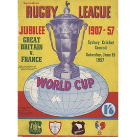 GREAT BRITAIN V FRANCE 1957 (RUGBY LEAGUE WORLD CUP) PROGRAMME