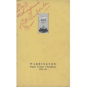 WARRINGTON RUGBY LEAGUE CHAMPIONS 1947-48