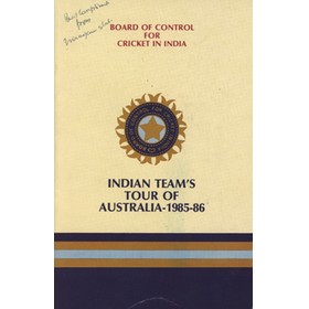 INDIA CRICKET TOUR OF AUSTRALIA 1985-86