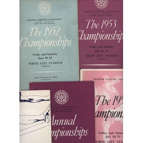 AMATEUR ATHLETIC ASSOCIATION CHAMPIONSHIPS PROGRAMMES 1952-69 (X5)