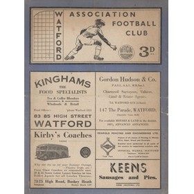WATFORD V PRESTON NORTH END 1949-50 FOOTBALL PROGRAMME