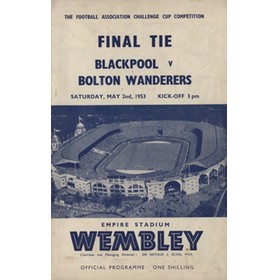 BLACKPOOL V BOLTON WANDERERS 1953 (F.A. CUP FINAL) FOOTBALL PROGRAMME