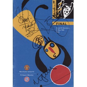 MANCHESTER UNITED V BAYERN MUNICH 1999 (EUROPEAN CUP FINAL) FOOTBALL PROGRAMME - SIGNED BY SHERINGHAM & SOLSKJAER ETC.