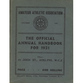 AMATEUR ATHLETIC ASSOCIATION HANDBOOK 1931