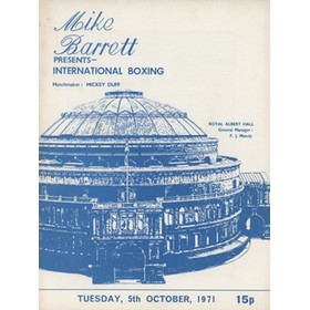 CHRIS FINNEGAN V ROGER ROUSE 1971 BOXING PROGRAMME