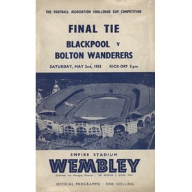 BLACKPOOL V BOLTON WANDERERS 1953 (F.A. CUP FINAL) FOOTBALL PROGRAMME