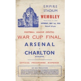 ARSENAL V CHARLTON ATHLETIC 1943 (WAR CUP FINAL) FOOTBALL PROGRAMME