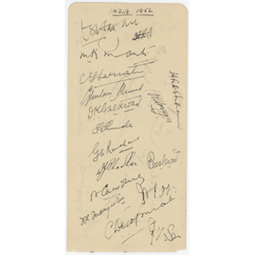 INDIA 1952 CRICKET AUTOGRAPHS (+ PLAYERS TEAM 1952)