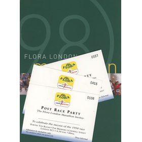 1998 LONDON MARATHON POST RACE PARTY INVITATION & RACE RESULTS SHEETS - SIGNED BY ALL THE TOP RACERS