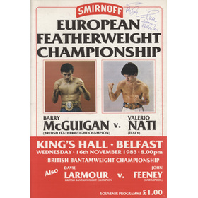 BARRY MCGUIGAN V VALERIO NATI 1983 BOXING PROGRAMME
