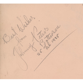 JOHNNY PETERS 1935 BOXING AUTOGRAPH