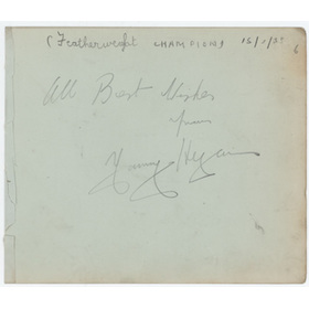 TOMMY HYAMS 1935 BOXING AUTOGRAPH