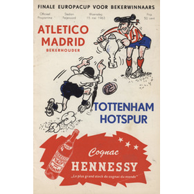 ATLETICO MADRID V TOTTENHAM HOTSPUR 1963 (ECWC FINAL) FOOTBALL PROGRAMME - BRIAN GLANVILLE