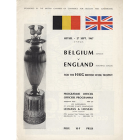 BELGIUM LEAGUE V ENGLAND LEAGUE 1967 FOOTBALL PROGRAMME