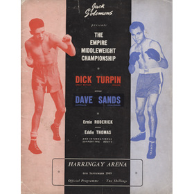 DICK TURPIN V DAVE SANDS 1949 BOXING PROGRAMME