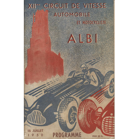 ALBI GRAND PRIX 1950 OFFICIAL MOTOR RACING PROGRAMME