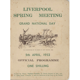 THE GRAND NATIONAL 1952 OFFICIAL RACECARD