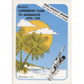 BRADFORD JUNIOR CRICKET LEAGUE TOUR OF BARBADOS 1986 BROCHURE