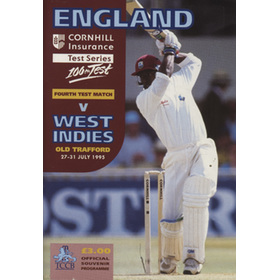 ENGLAND V WEST INDIES 1995 4TH TEST (OLD TRAFFORD) CRICKET PROGRAMME - SIGNED BY WEST INDIES TEAM