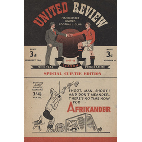MANCHESTER UNITED V PRESTON NORTH END 1947-48 FOOTBALL PROGRAMME