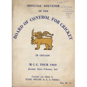 MCC TOUR 1969: OFFICIAL SOUVENIR OF THE BOARD OF CONTROL FOR CRICKET IN CEYLON