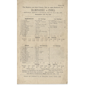 HAMPSHIRE V INDIA 1946 CRICKET SCORECARD