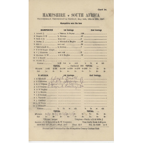 HAMPSHIRE V SOUTH AFRICA 1947 CRICKET SCORECARD