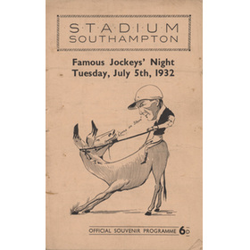 FAMOUS JOCKEYS V TROJANS RFC CRICKET MATCH 1932 (SOUTHAMPTON) PROGRAMME